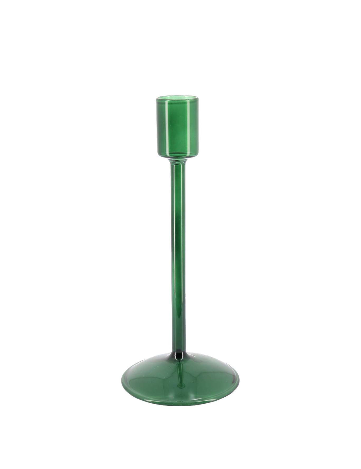 Bougeoir Élégance en verre vert anglais 8,5 x 20 cm
