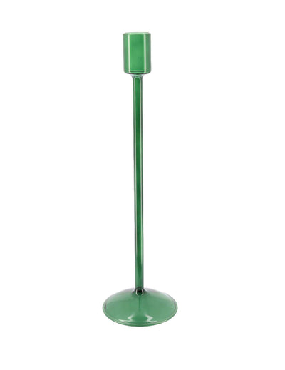 Svijećnjak Elegance od tamnozelenog stakla 30 cm