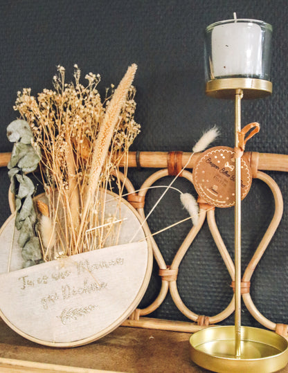 Zlatni metalni podni svijećnjak 32 cm vjenčani i božićni ukrasi