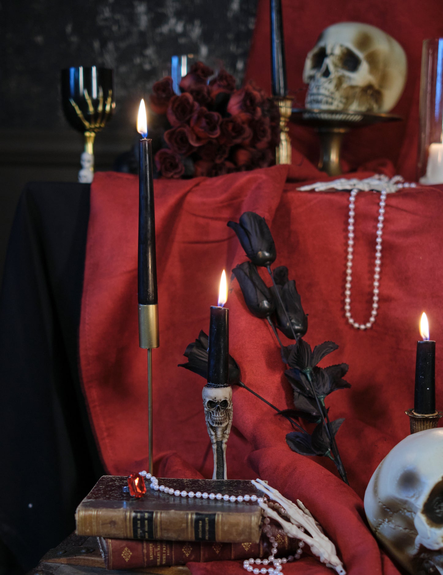 Kosti i lubanje držač svijeća 12.5 cm