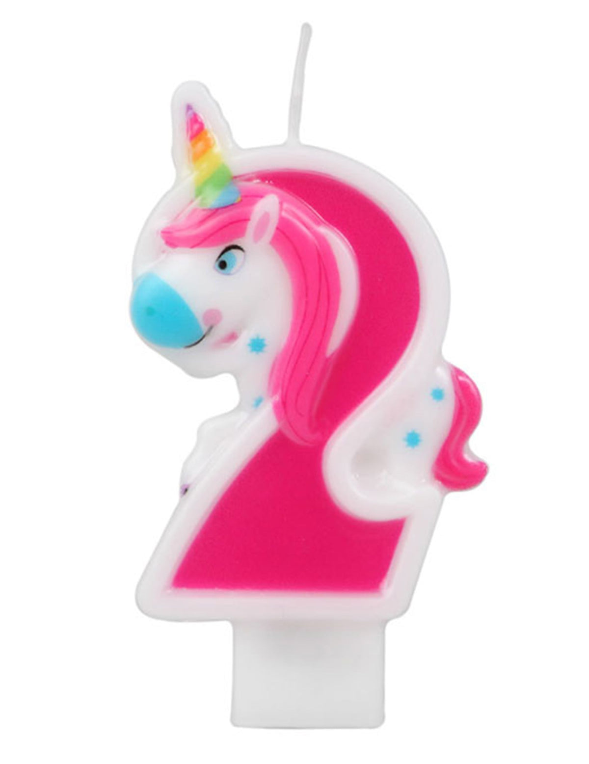 Chiffre 2 de la bougie chiffre licorne rose