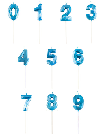 Plava svijeća s brojem 5 i efektom dijamanta cm za rođendan