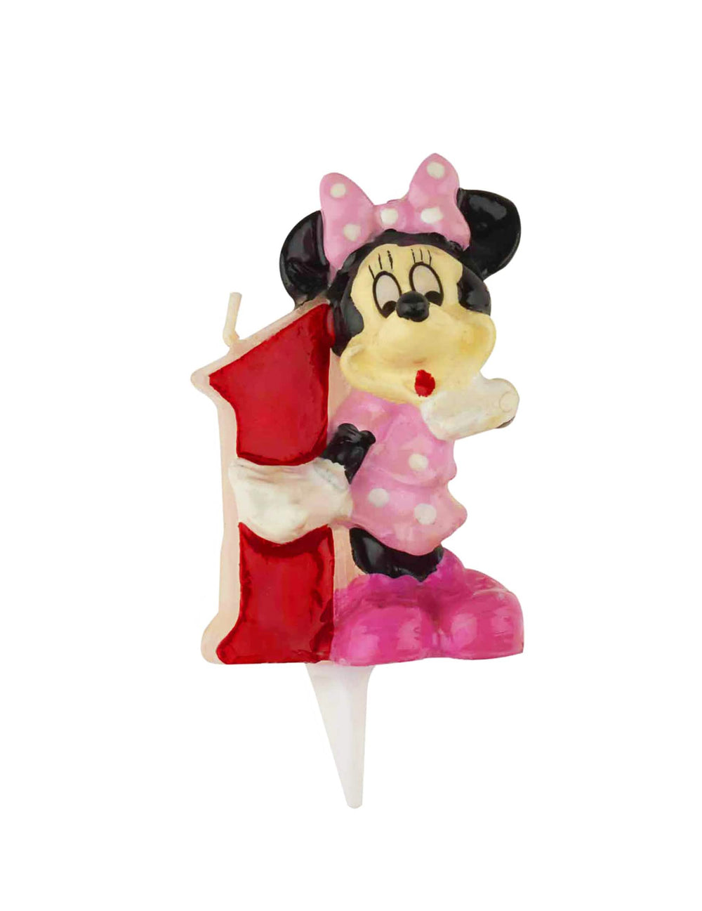 Svijeća broj 1 Minnie za dijete roza i crvena