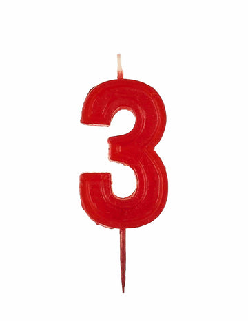 Svijeća broj 3 crvena