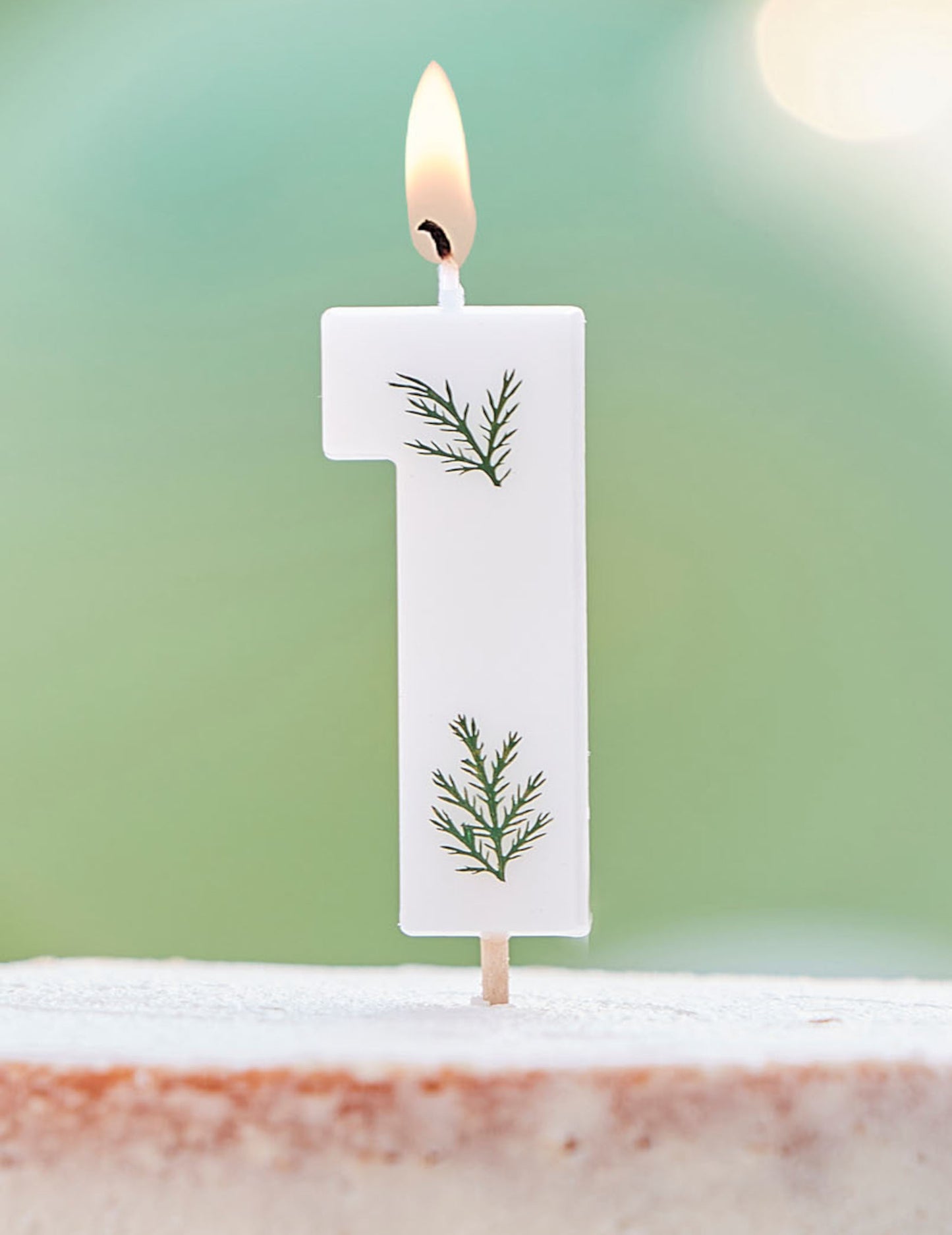 Bougie chiffre feuilles naturelles pour anniversaire
