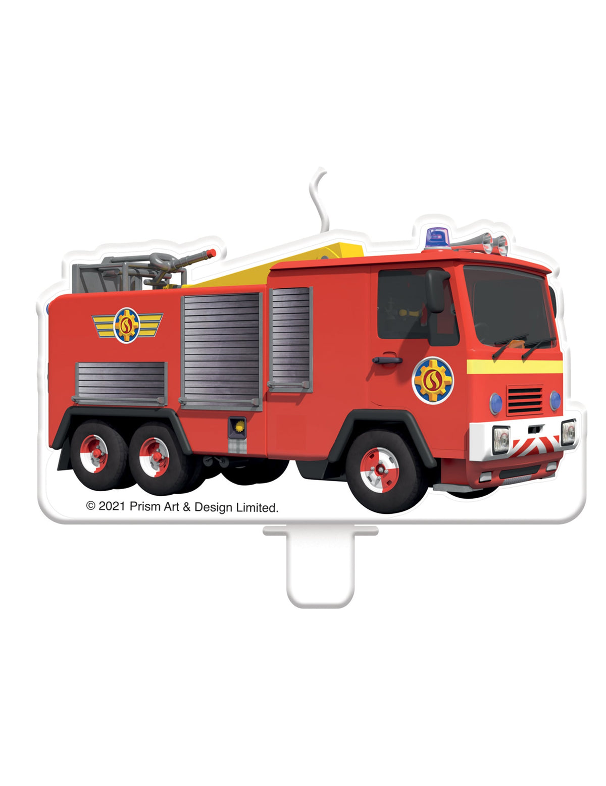 Bougie d'anniversaire camion Sam le Pompier pour enfant rouge
