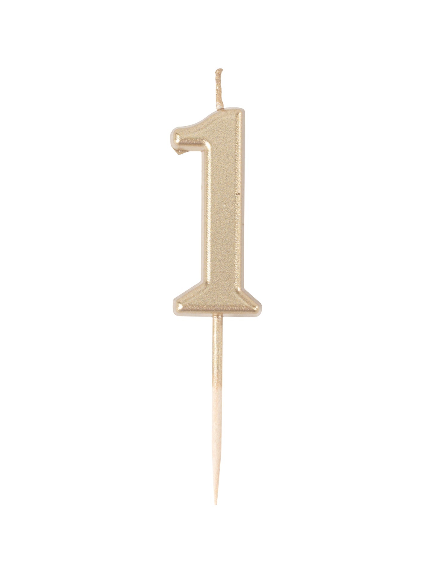 Metalik zlatna rođendanska svijeća broj 1 4.3 cm s vrhom