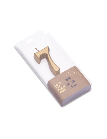 Metalik zlatna rođendanska svijeća s brojem 7 4.3 cm na vrhuncu