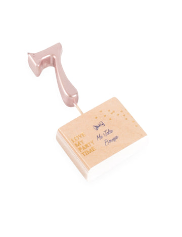 Rođendanska svijeća broj 7 boje ružičastog zlata 4.3 cm metalik