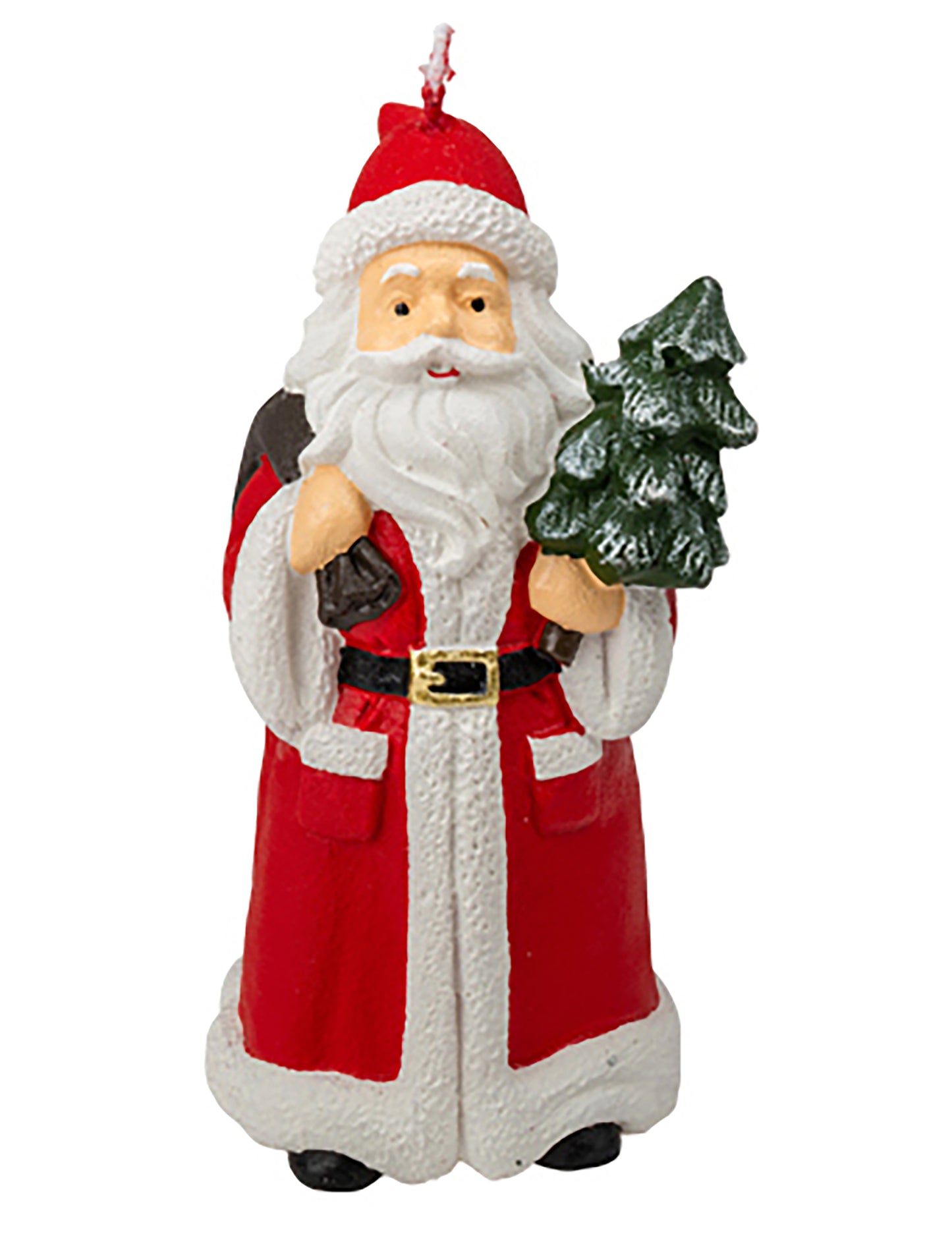 Svijeća Djeda Mraza s božićnim drvcem i vrećom, 13,5 x 6,5 cm