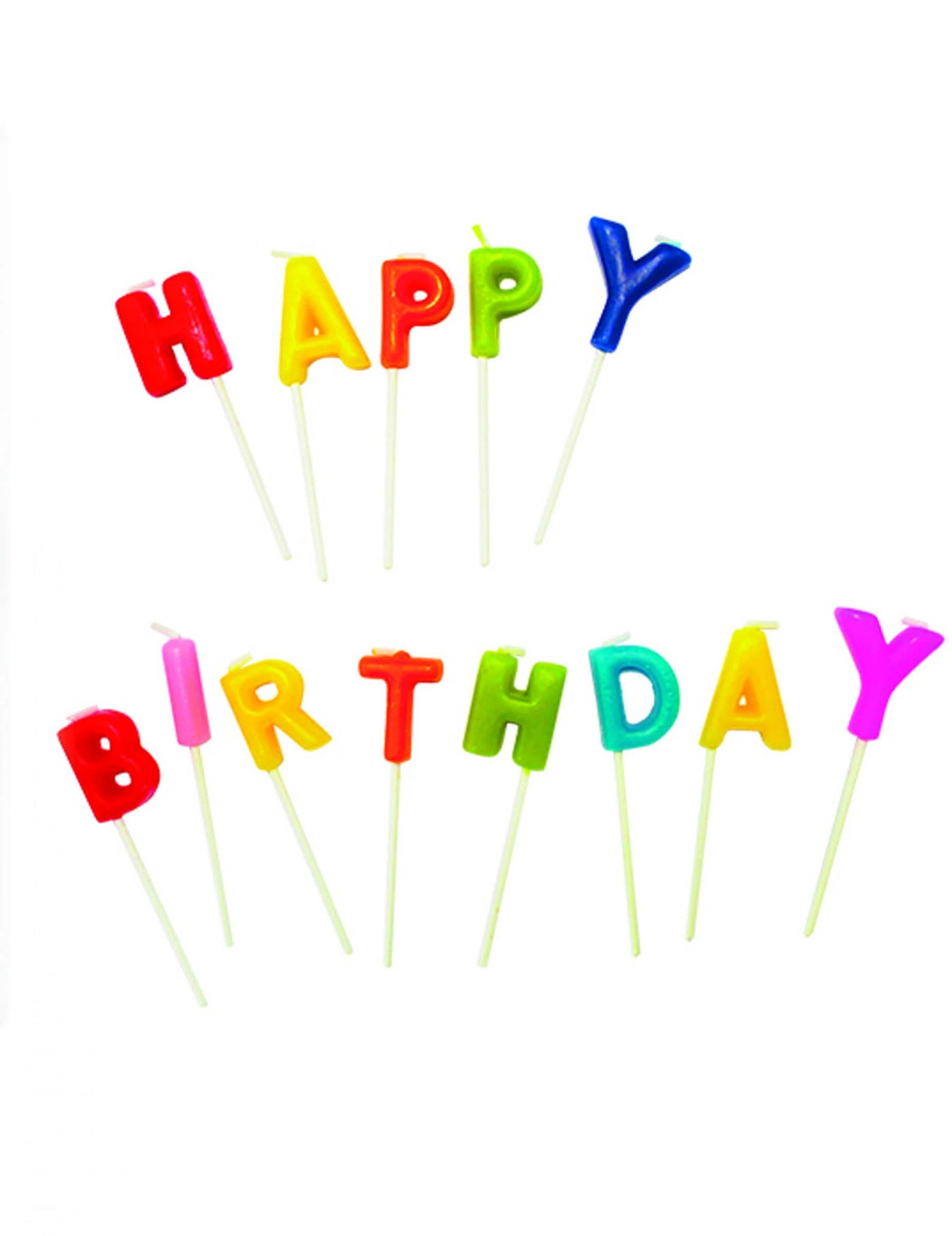 svijeće Happy Birthday na štapiću višebojno