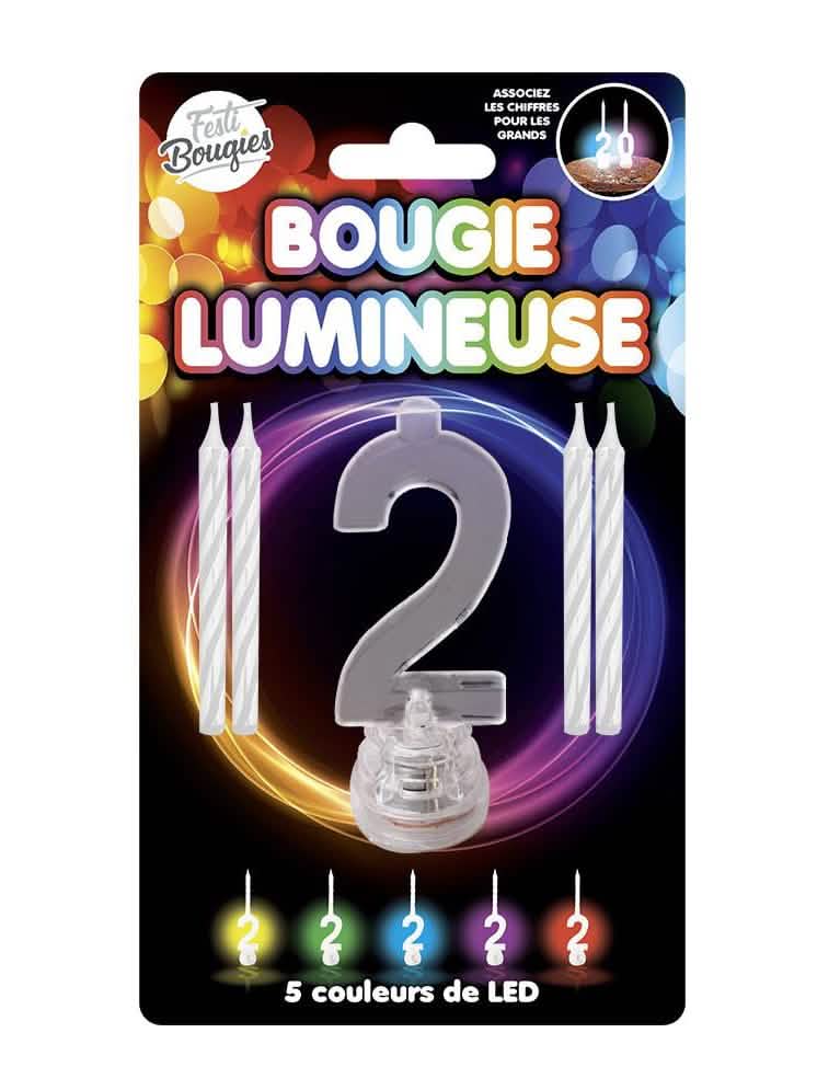 LED svijeća s brojem 2 za rođendan s 5 boje LED diode