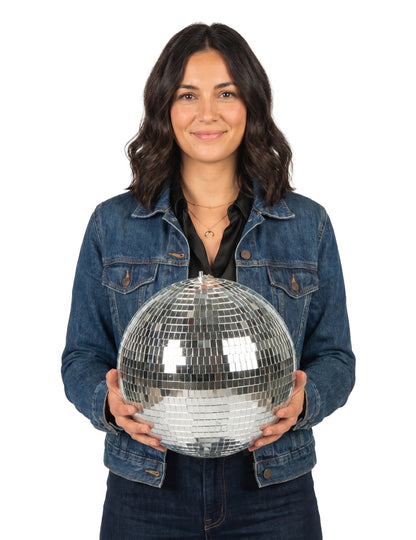 Srebrna disco kugla - L 30 cm