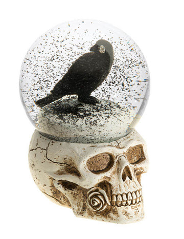 Snježna kugla od smole s lubanjem gavrana od 15,6 cm