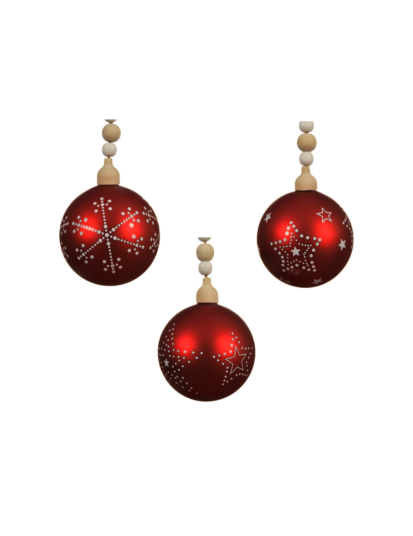 Crvena staklena božićna kuglica 8 cm nasumični model 