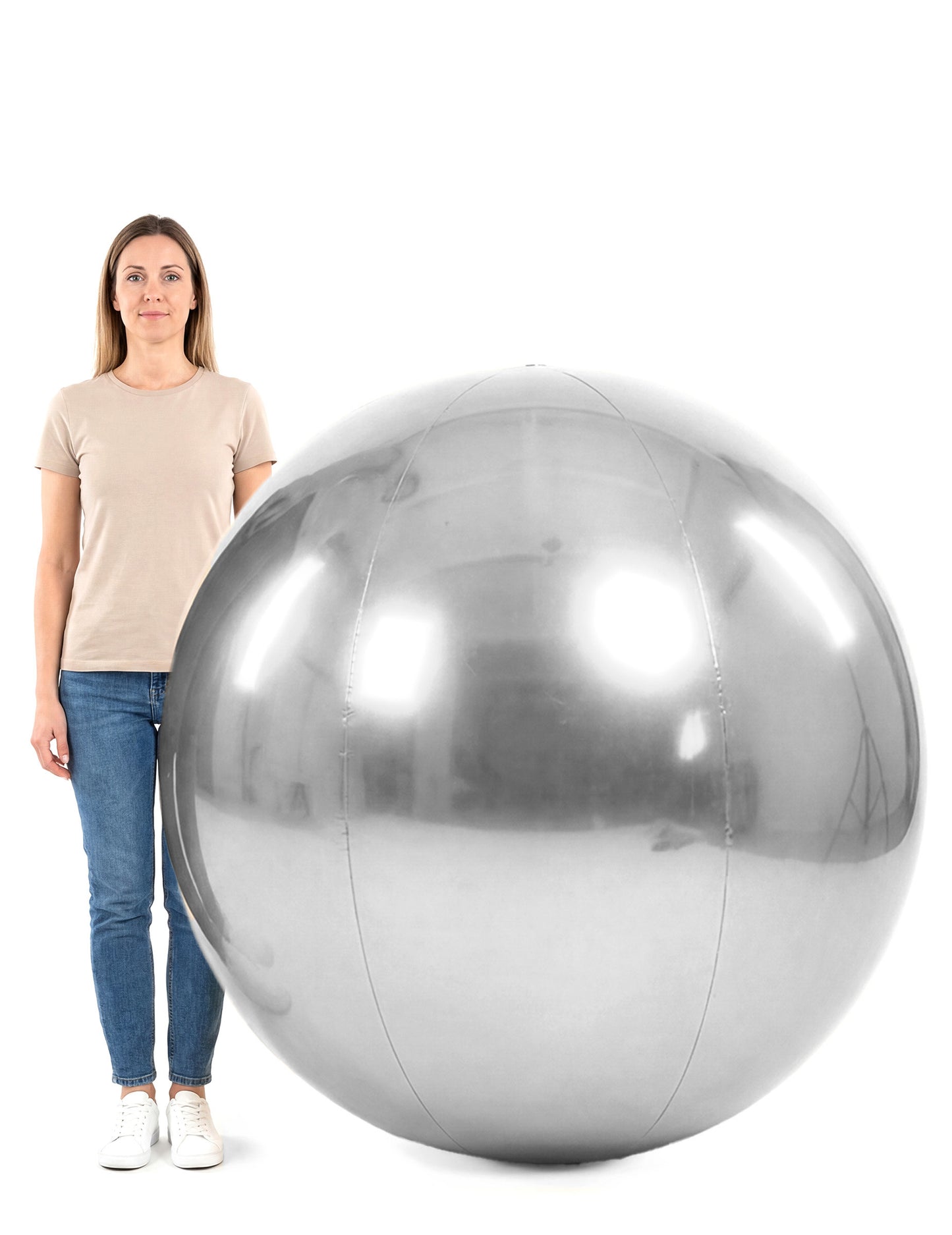 Srebrna napuhavajuća disko kugla 120 cm 