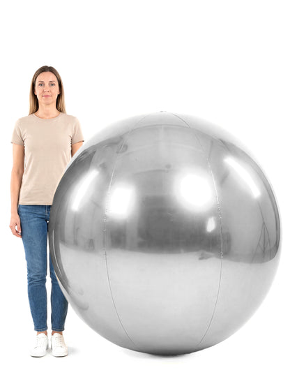 Srebrna napuhavajuća disko kugla 120 cm 