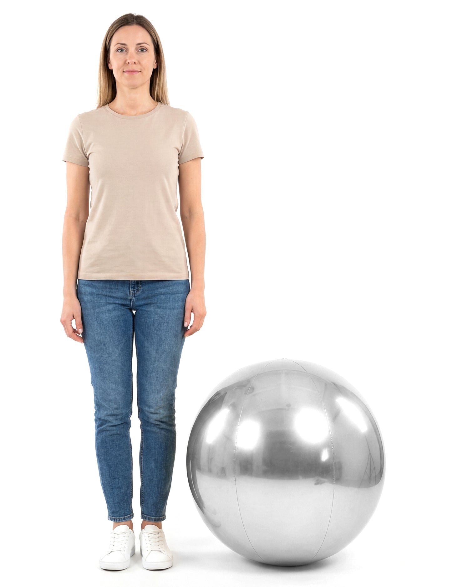 Srebrna napuhavajuća disko kugla 60 cm 