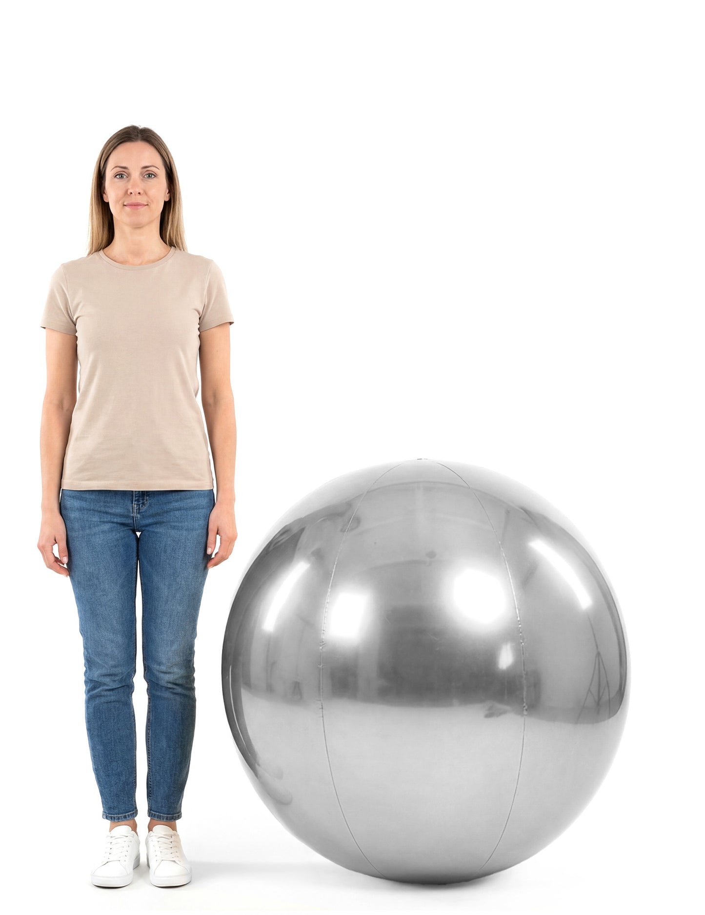 Srebrna napuhujuća disko kugla 90 cm 