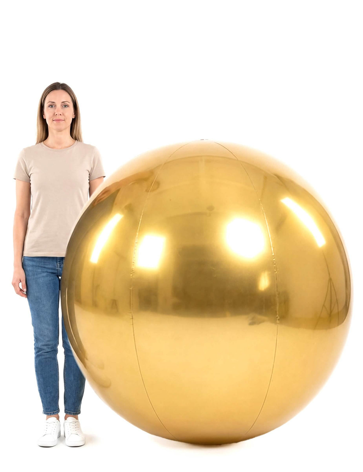 Zlatna napuhavajuća disko kugla 120 cm 