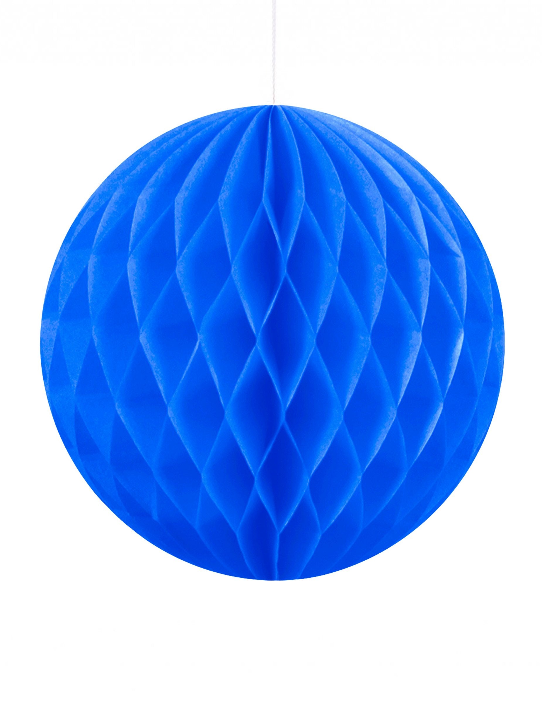 Boule papier alvéolé pour décoration bleue