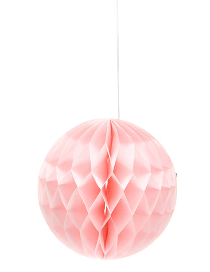 Roza bombon papirnata kugla sćašastog uzorka 12 cm za vješanje 
