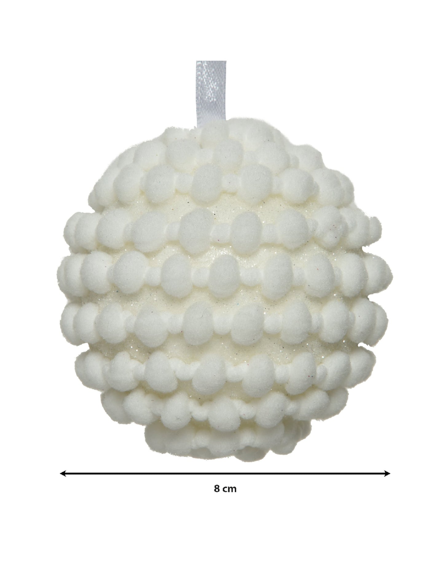 Détail des dimensions de la boule de noël ambiance polaire