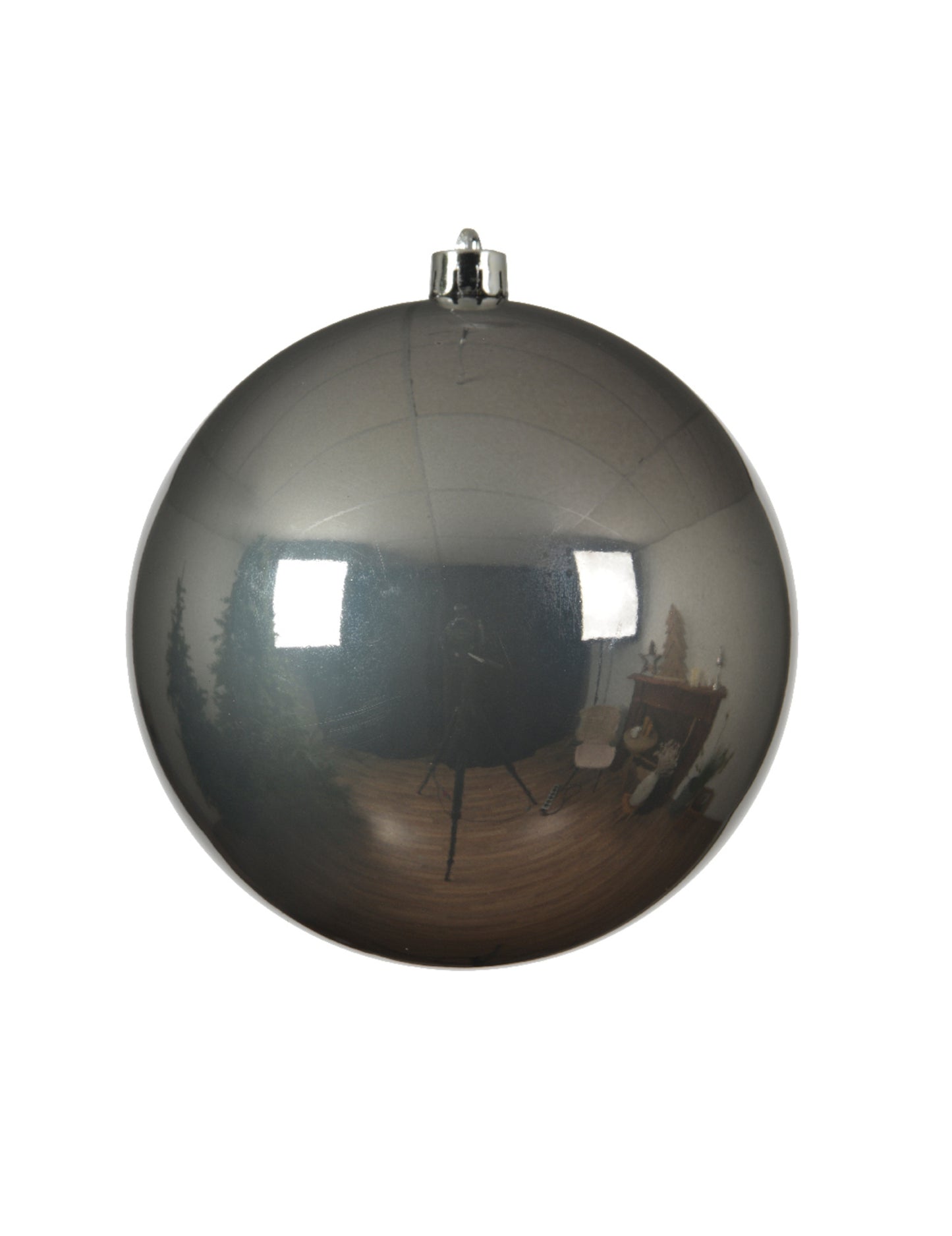 Srebrna divovska božićna kuglica 20 cm 