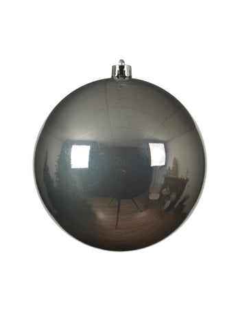 Srebrna divovska božićna kuglica 20 cm 