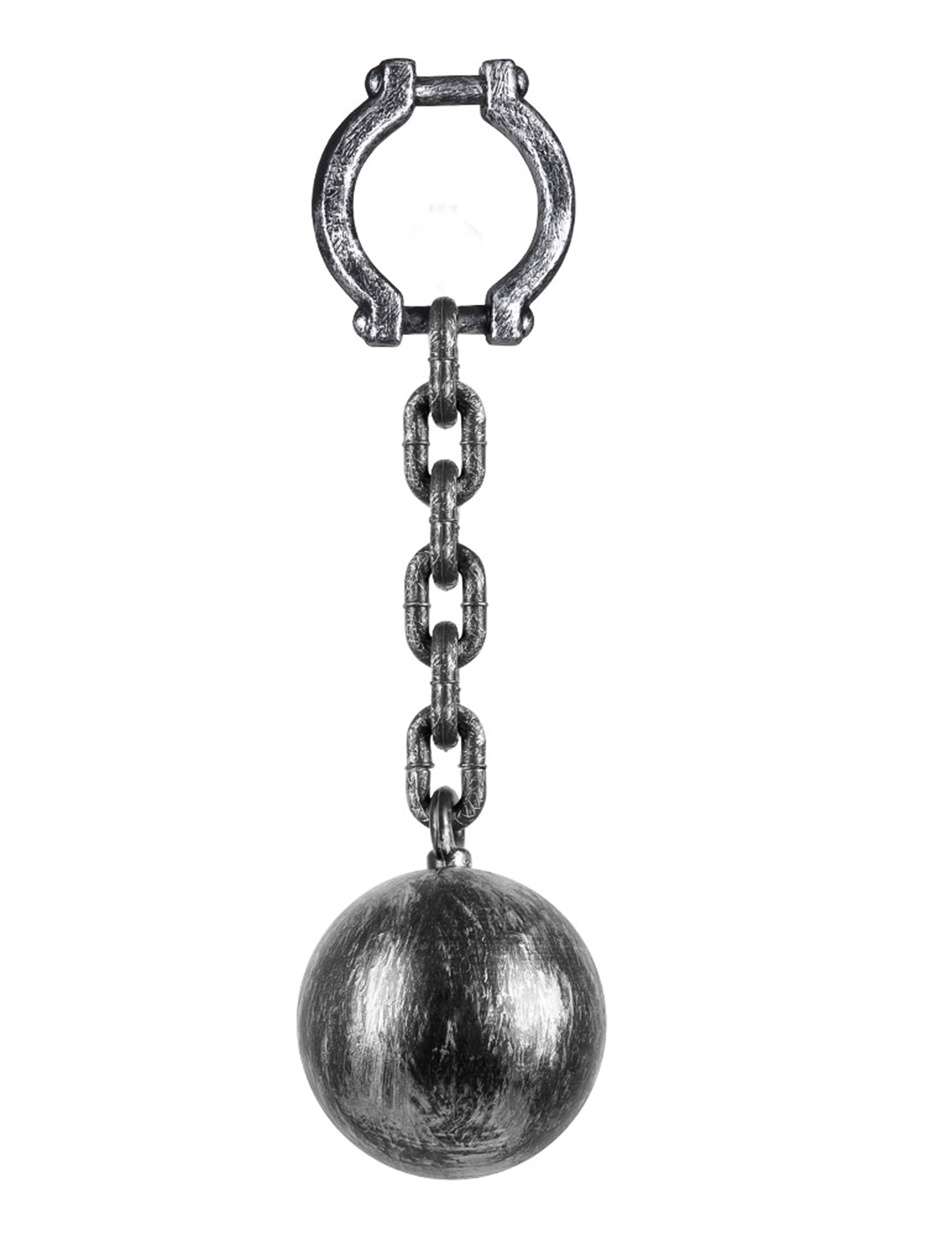 Boulet de prisonnier pour adulte gris effet métal vieilli