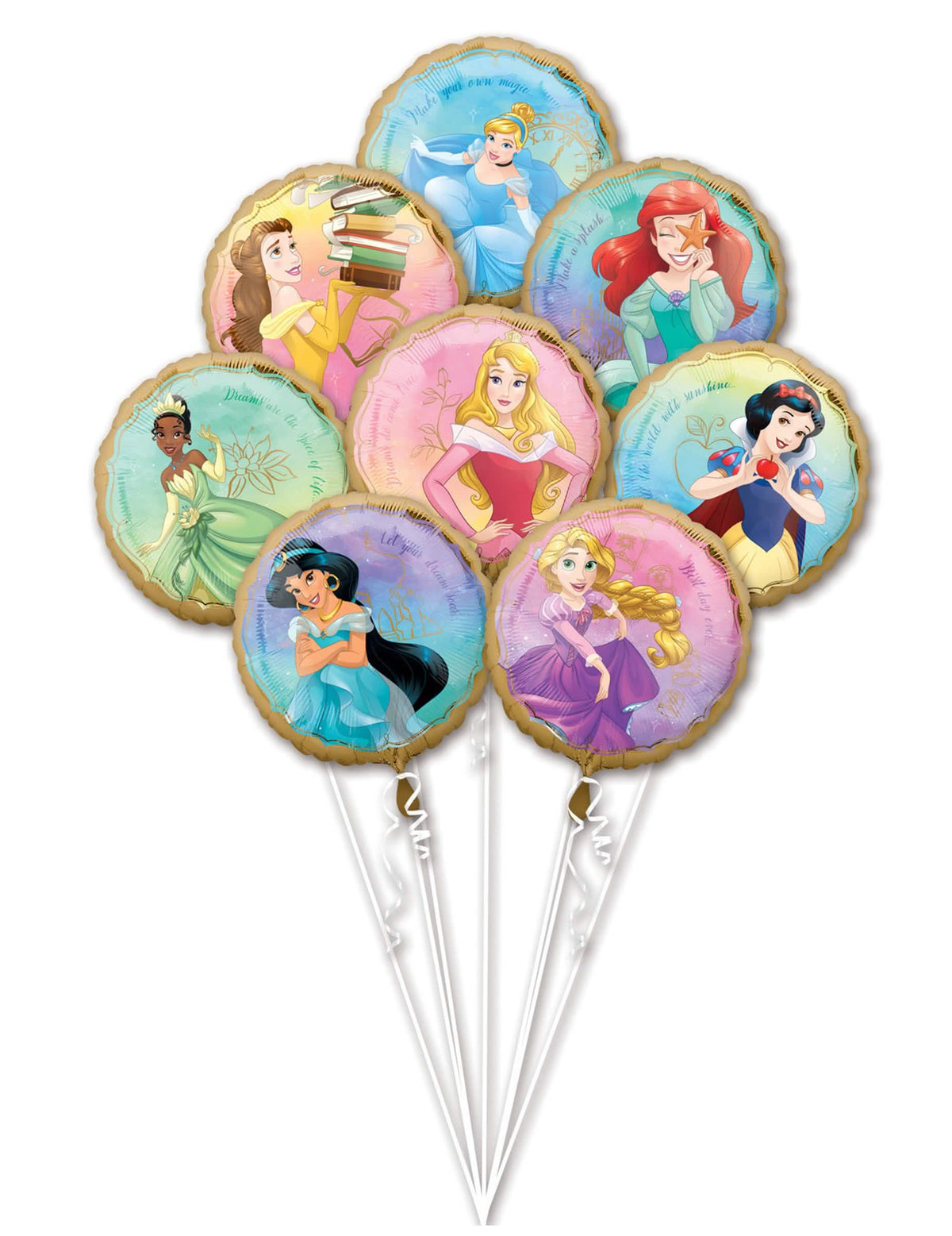 Buket od 8 aluminijskih balona princeze Disney višebojno