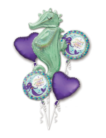 Buket od 5 folija balona s motivom sirene za rođendan