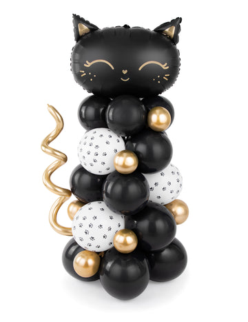 Buket balona crne mačke 140 x 83 cm, Komplet od 61 dijela