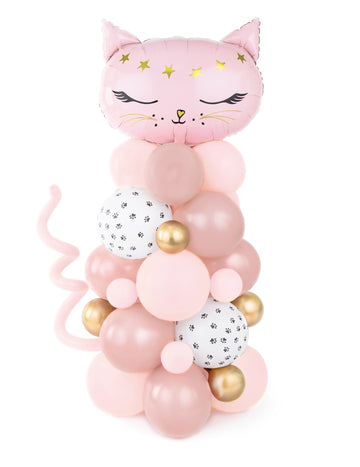Buket balona s ružičastim mačkama 140 x 83 cm Komplet od 62 dijela