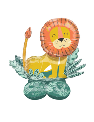 Giant Airloonz Lion Get Wild aluminijska lopta, 114 x 110 cm, dekor džungle