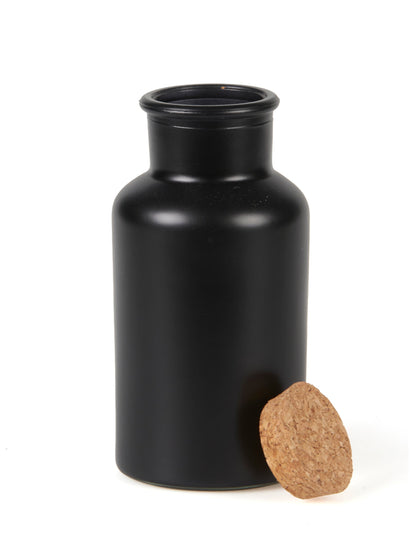 Mat Crna boca apoteka s Cork poklopcem 17 cm 500 ml