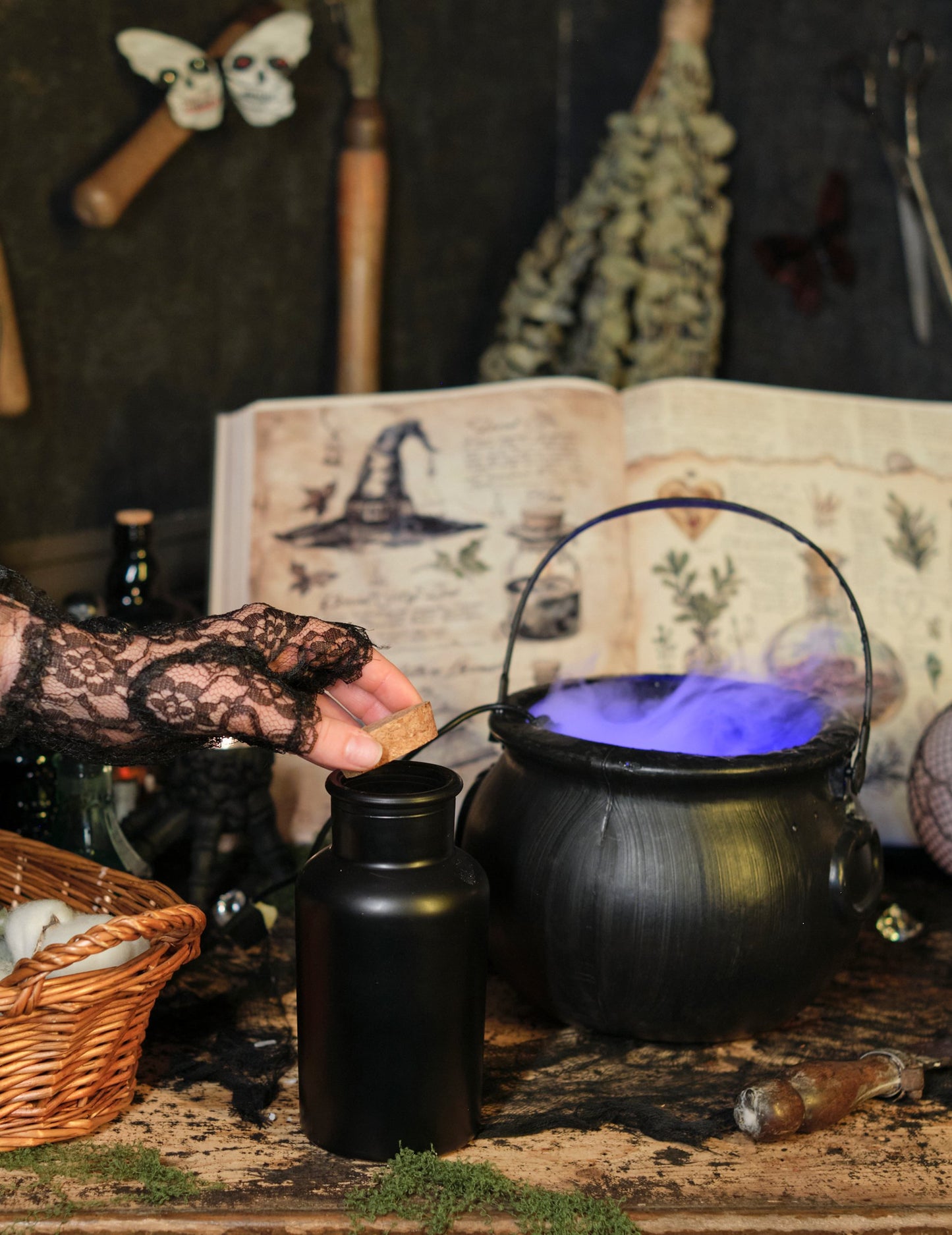 Mat Crna boca apoteka s Cork poklopcem 17 cm 500 ml