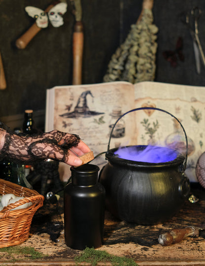 Mat Crna boca apoteka s Cork poklopcem 17 cm 500 ml