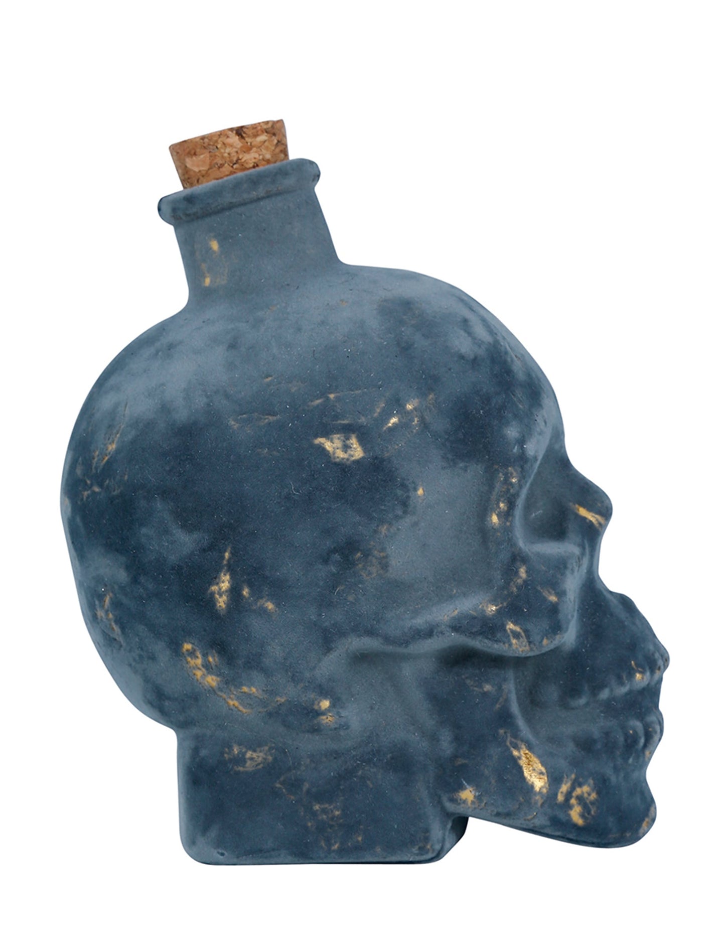 Vue de profil de la bouteille tête de mort