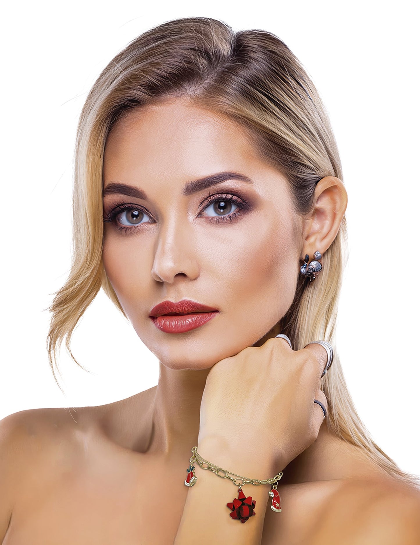 Metalna narukvica s božićnim uzorkom