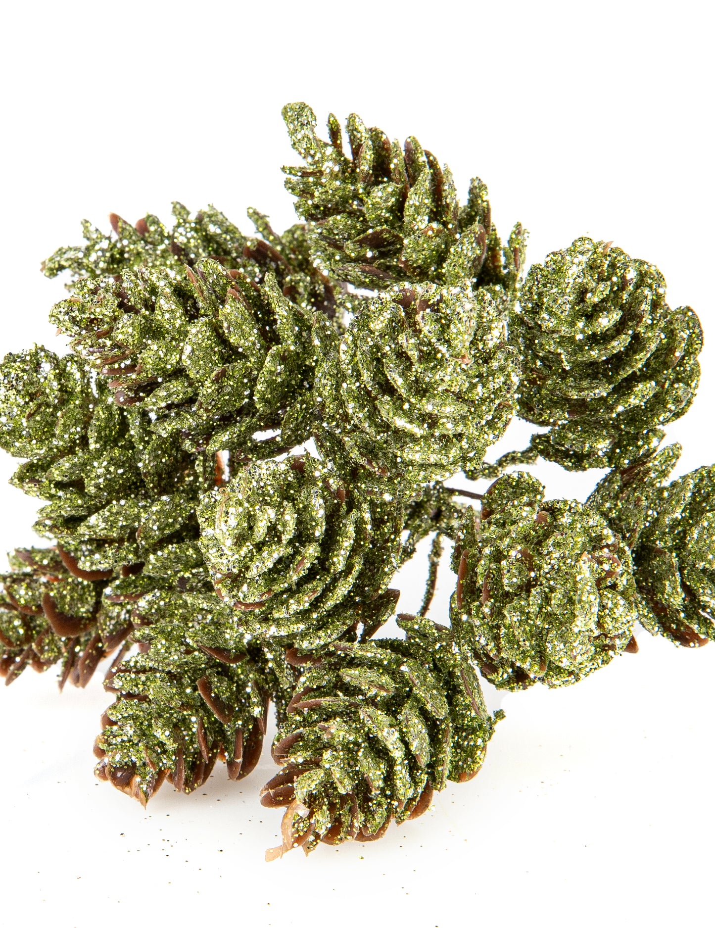 Grana s 12 matiranih zelenih češera, 12,5 cm, božićni ukras