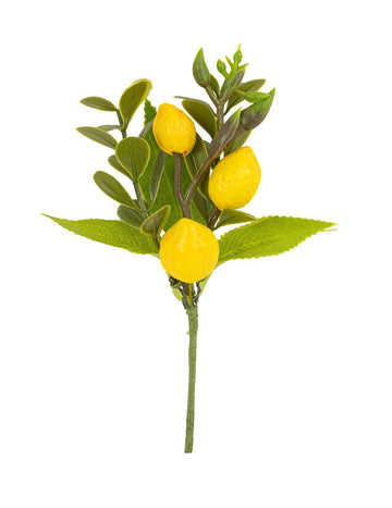 Umjetna grančica limuna sa žutim i zelenim lišćem, 13,5 cm