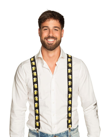 Crne naramenice za pivo za odrasle s žutim uzorcima