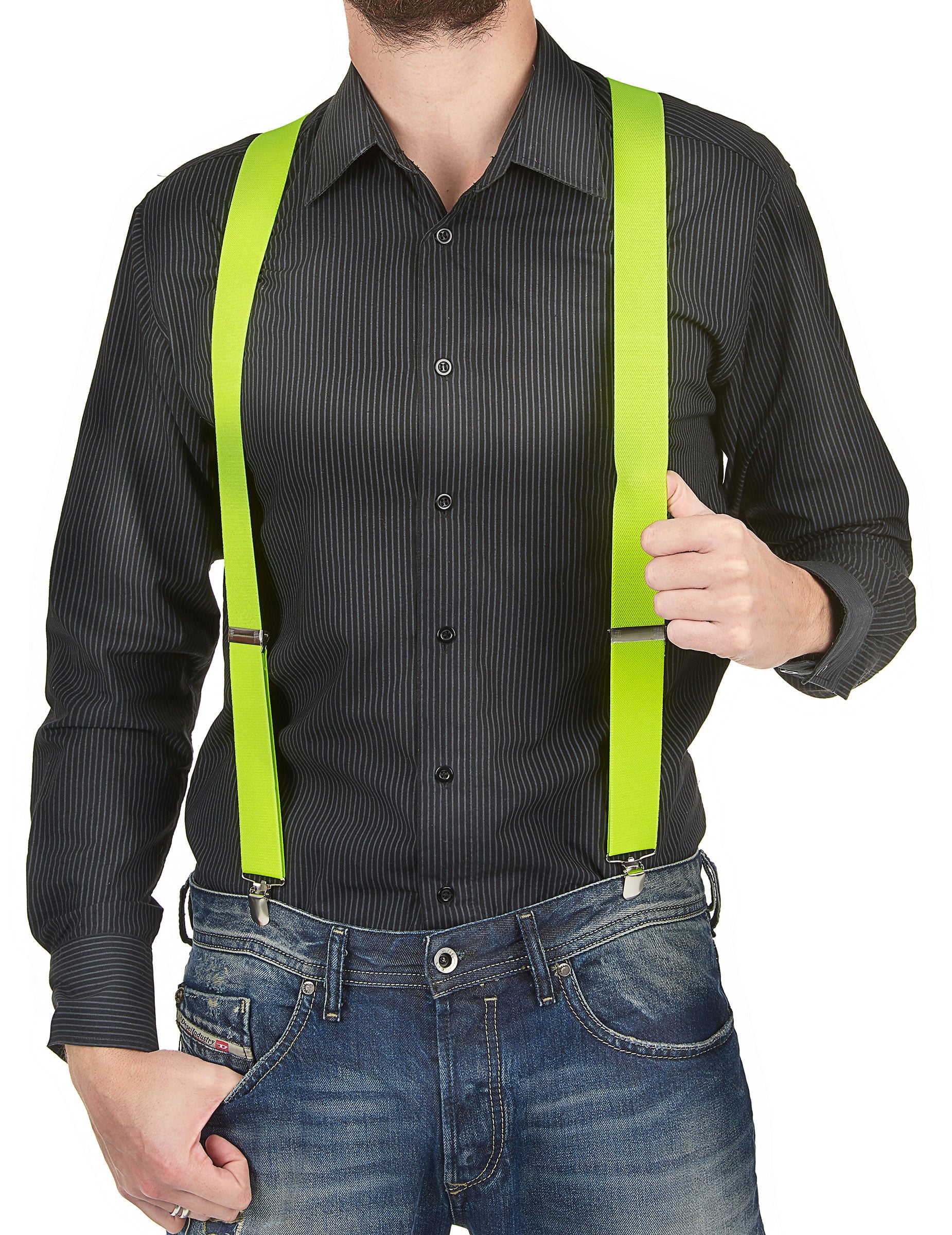Bretelles pour adulte jaune fluo
