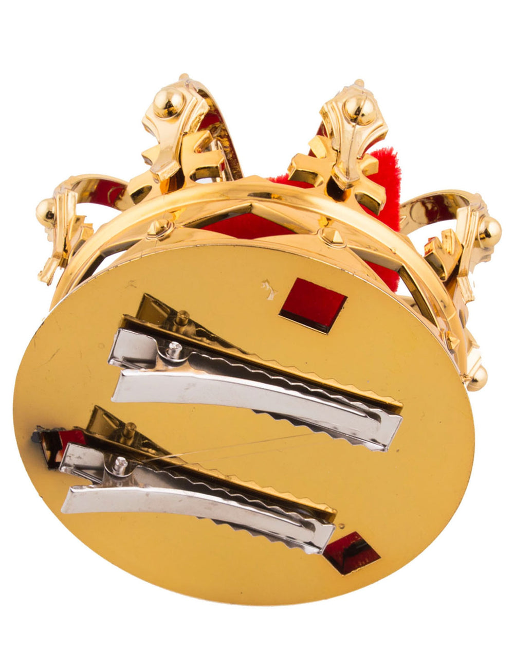 Détail du système de fixation de la pince à cheveux mini couronne royale