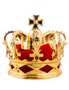 Pince à cheveux mini couronne royale pour femme dorée et velours rouge