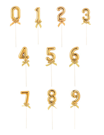 Cake topper chiffre doré avec nœud 12,7 cm pour anniversaire