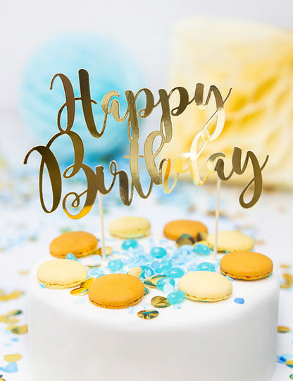 Torta Topper u Happy Birthday Gold Metallic 22,5 cm