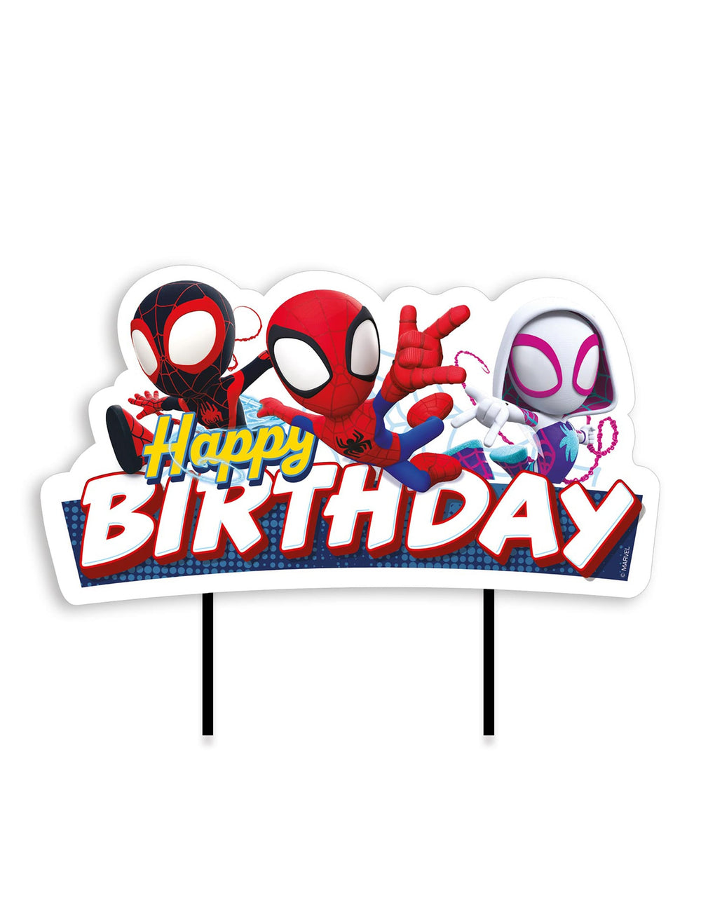 Cake topper Spidey et ses amis pour enfant multicolore Happy Birthday