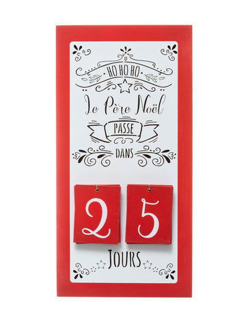 Drveni adventski kalendar s pultom 40 x 20 cm